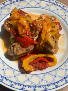 Foto di Pollo con peperoni o alla romana