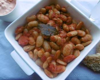 Popular Cuisine Oven baked Giant White Beans Gigantes sto fourno Delicious Perfect