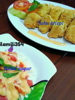 Foto resep Tahu krispi & salad sayur simple