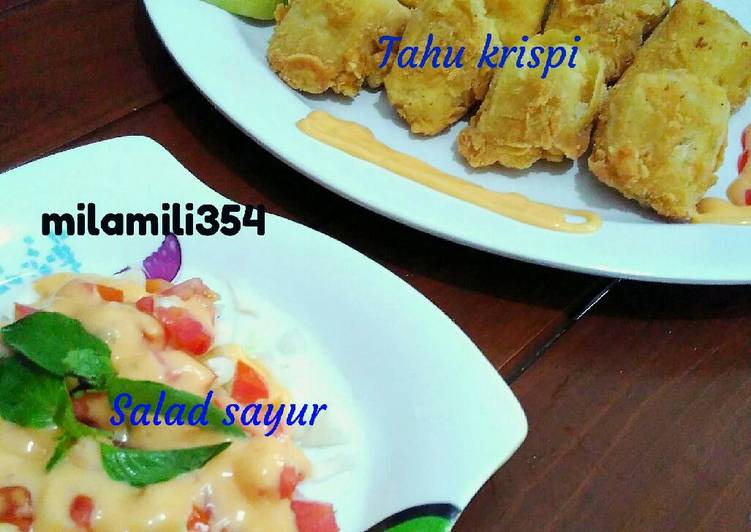 Bumbu Tahu krispi &amp; salad sayur simple | Cara Masak Tahu krispi &amp; salad sayur simple Yang Mudah Dan Praktis