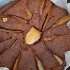 A picture of Pear and chocolate tart: gluten free.
