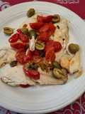 Ombrina in padella con pomodorini