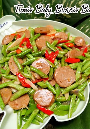 Foto resep Tumis Baby Buncis Bakso (Menu Sahur Simpel)