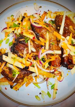 A picture of "Messy" Loaded Glazed Pork Ribs.