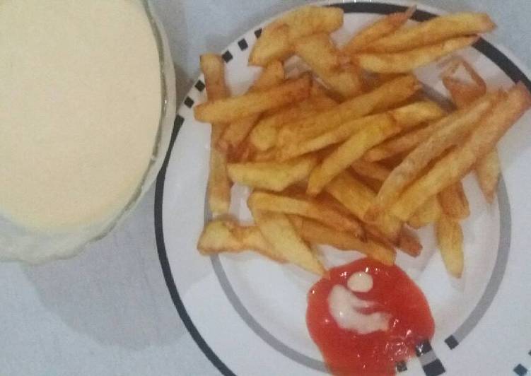 Langkah Mudah untuk Menyiapkan French Fries ala McD with Cheese sauce Anti Gagal