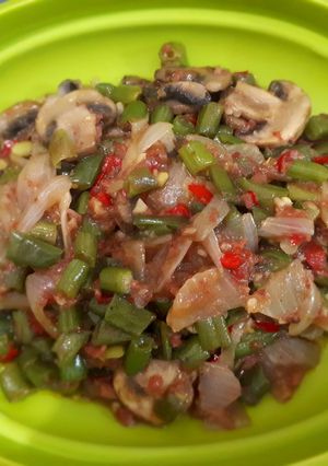 Foto resep Tumis Korcis Shitake (kornet buncis jamur shitake)