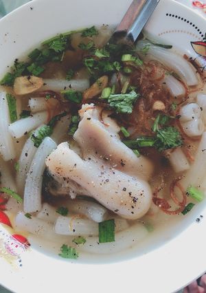 Hình của món Bánh canh (nui) giò heo.