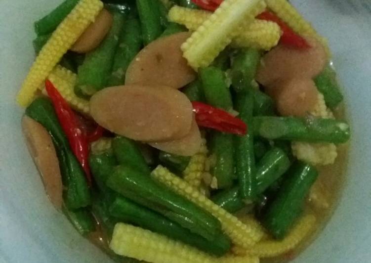 Resep Tumis Buncis,Jagung muda & Sosis. gurih manis oleh Resep Tumis Buncis,Jagung muda & Sosis. gurih manis oleh