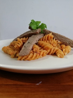 Una foto de Fusilli con arrachera