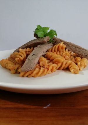 Una foto de Fusilli con arrachera