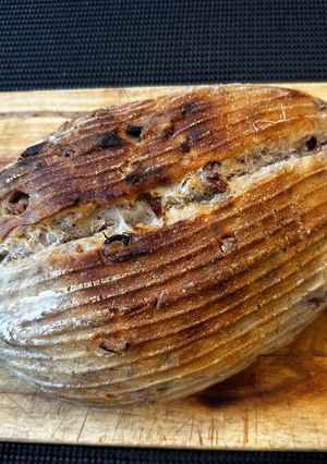 A picture of Fig / Cranberry and Walnut Sourdough bread.