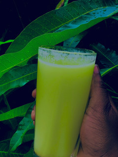 A picture of Orange and Cucumber juice.