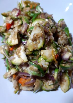 Foto resep Tuwung sambel matah (terong sambel matah)