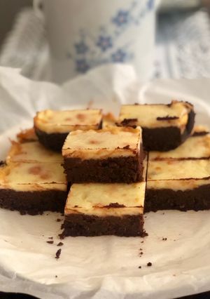 Foto resep Keto Fudge Cheese Brownies. 🍫😊