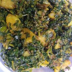 A picture of Methi,aloo bhujiya.