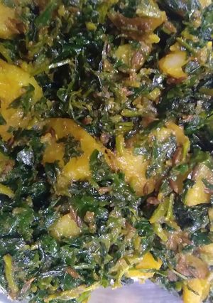 A picture of Methi,aloo bhujiya.
