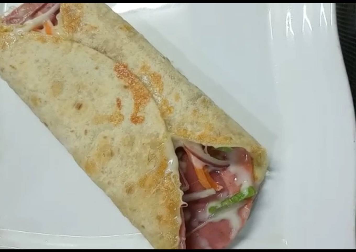 Tortilla pepperoni 🍕 Vegetables wrap