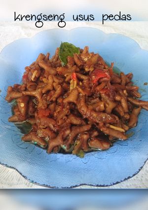 Foto resep Krengseng usus ayam pedas