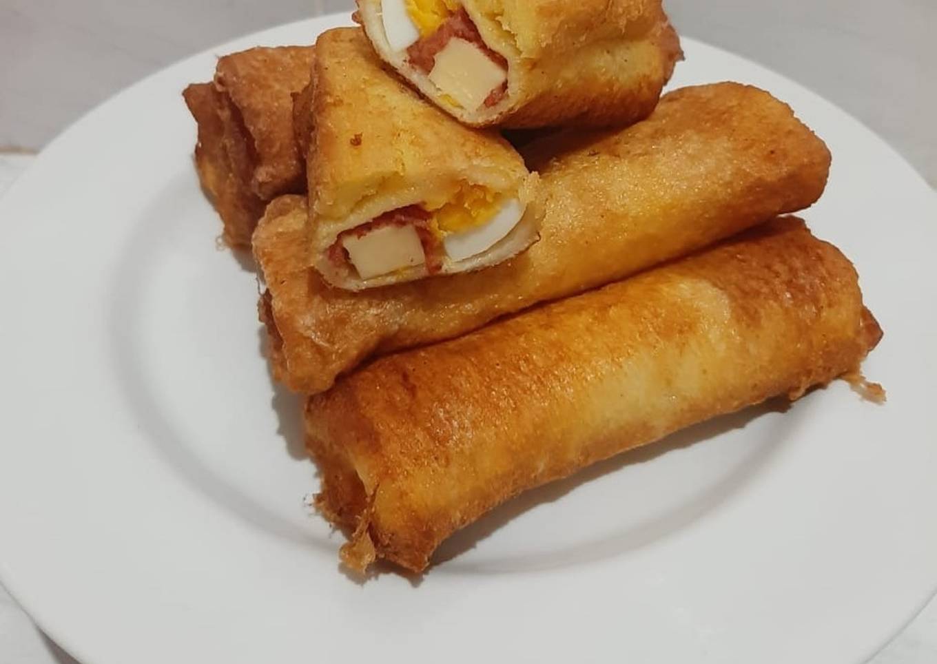 Roti Tawar Bake (isi Keju, Kornet dan Telur)