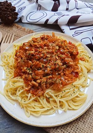 Foto resep Spaghetti Saus Ayam HomeMade