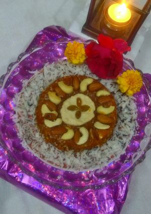 A picture of Carrot cake with rabri.