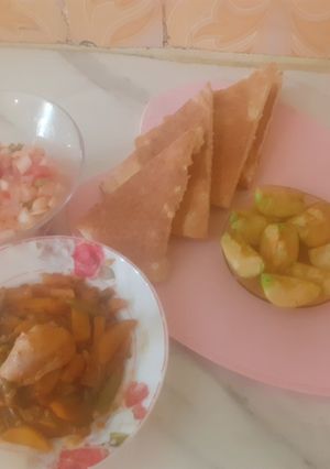 صورة لوصفة لوبيا ماشطو وسلاطة خضر صيفية