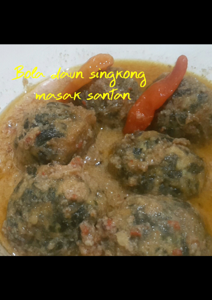 Foto resep Bola Daun Singkong Masak Santan