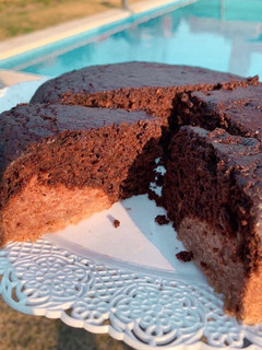 Una foto de 🍰🍫BIZCOCHUELO MARMOLADO VEGANO🍰🍫