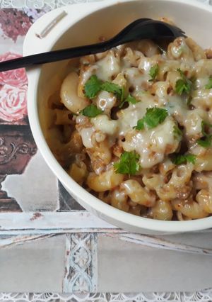 A picture of Cheese burger Pasta.