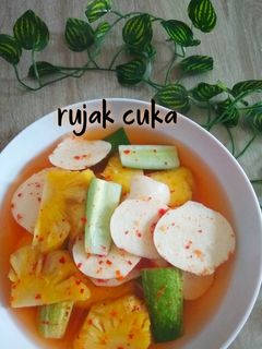 Foto resep Rujak cuka (bengkoang,nanas,timun)