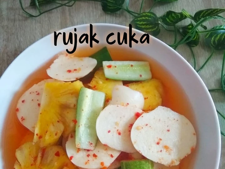 Cara Sederhana Membuat Resep  Rujak cuka (bengkoang,nanas,timun) yang Bisa Manjain Lidah, Enak Banget