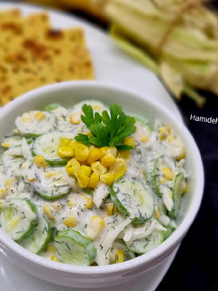 عکسی از دستور سالاد خیار و ذرت🌽
