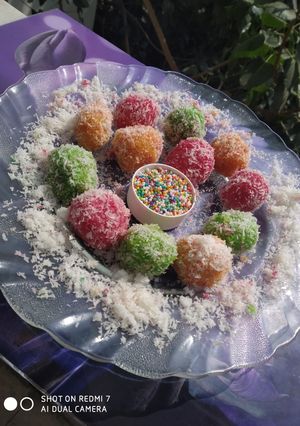 A picture of Coconut Colourful Ladoo.