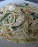 Tallarines con pollo a la crema