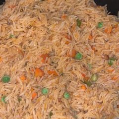 A picture of Mexican rice.