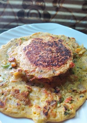 A picture of Stuffed bread omelette without egg.