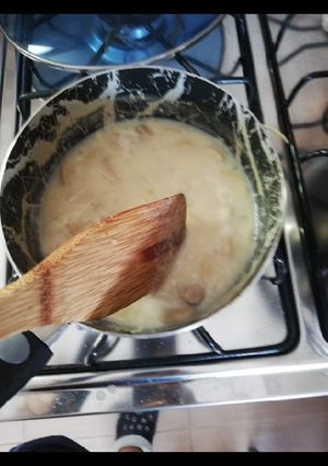 Una foto de Bechamel de soja y Champiñones _ vegan