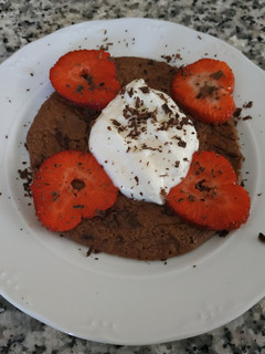 Una foto de Tortitas de chocolate, plátano y avena