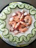 Pastel de sushi de cámaron y pulpo