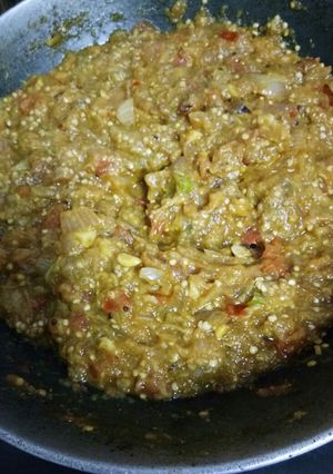 A picture of Brinjal Bharta.