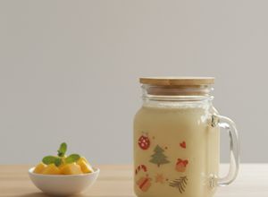 Una foto de Licuado de mango con leche 🥭 🥛