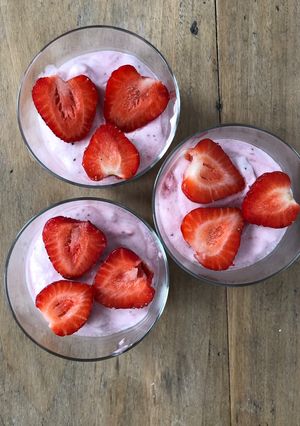 Une photo de Mousse au mascarpone et fraises