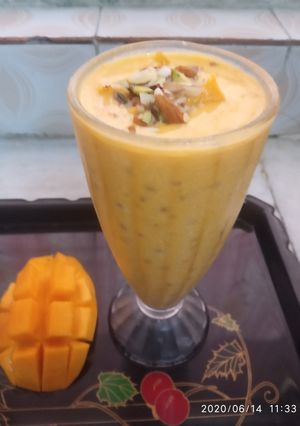 A picture of Mango sago coconut pudding.