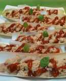 Endibias con revuelto de gambas