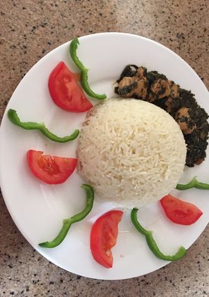 صورة لوصفة ارز وملوخية