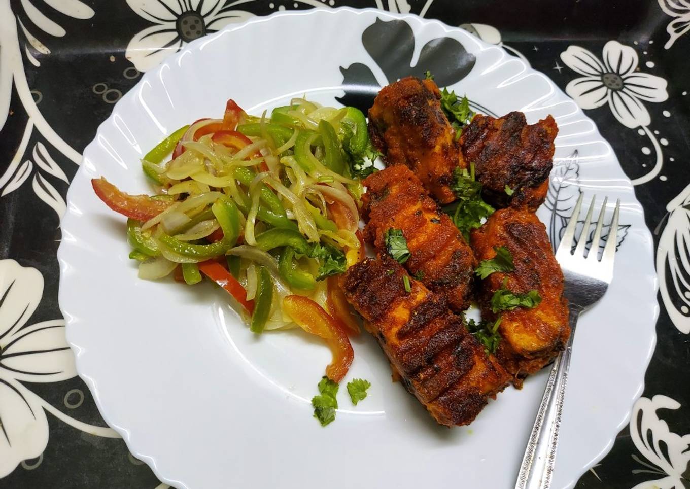 Grilled Tawa Fish With Sautéed Vegetables