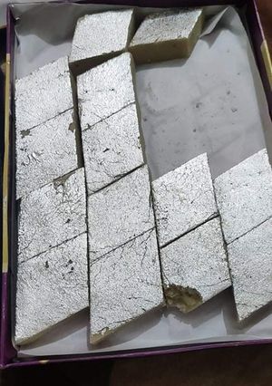 A picture of Kaju katli.