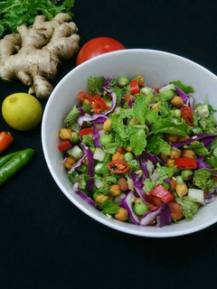 A picture of Raw Chickpea And Peas Salad (Kachi Chana Matar Salad) .