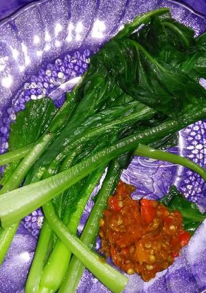 Foto resep Sawi rebus sambal kukus