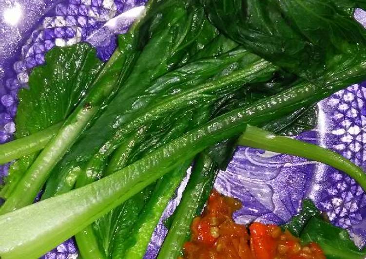 Resep Sawi rebus sambal kukus yang sempurna